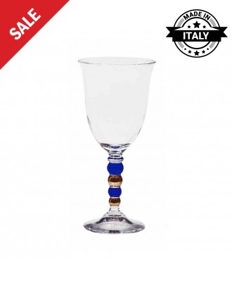 Pahar pentru vin, 180 ml, Golf Blue-Gold - SIMONA'S COOKSHOP